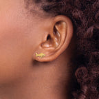 FJC Finejewelers 10 kt Yellow Gold Button Whale Post Earrings 13 mm x 2 mm