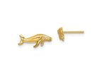 FJC Finejewelers 10 kt Yellow Gold Button Whale Post Earrings 13 mm x 2 mm