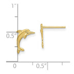 FJC Finejewelers 10 kt Yellow Gold Button Dolphin Post Earrings 10 mm x 7 mm