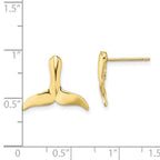 FJC Finejewelers 10 kt Yellow Gold Button 2-D Whale Tail Post Earrings 12 mm x 15 mm