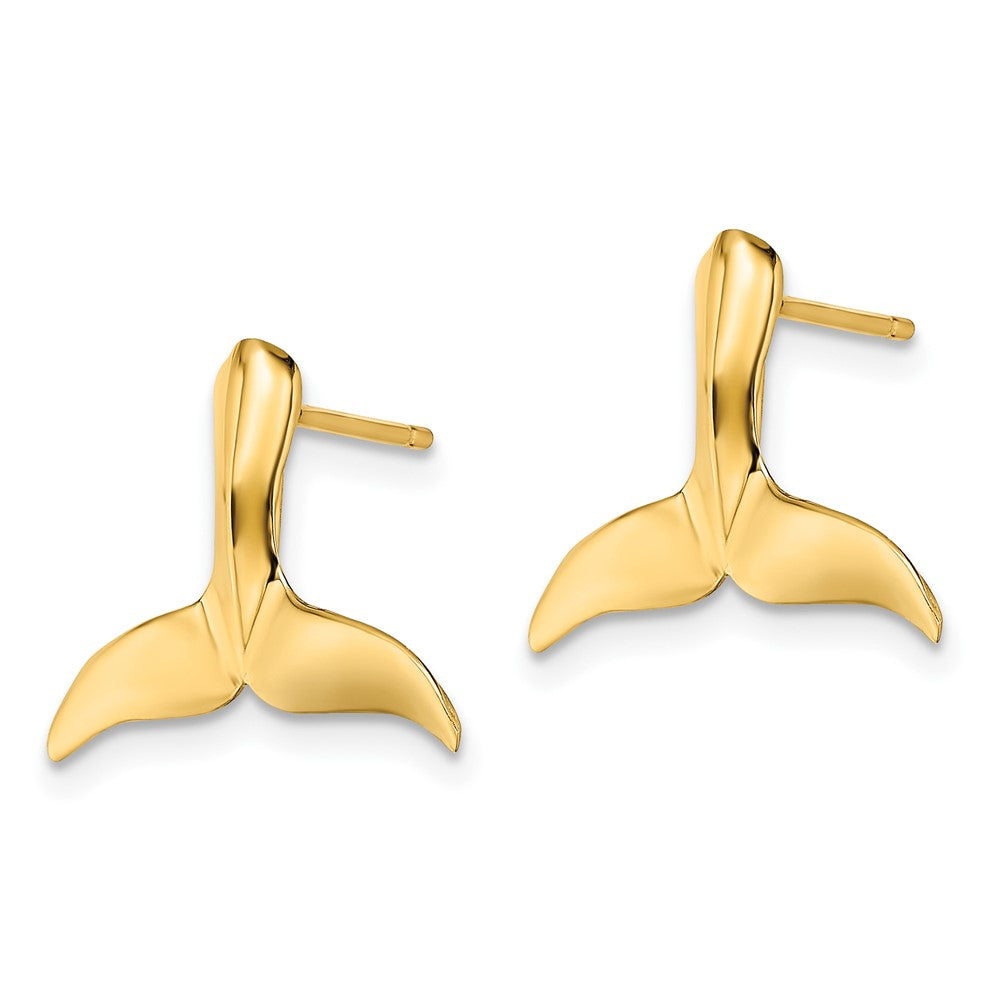 FJC Finejewelers 10 kt Yellow Gold Button 2-D Whale Tail Post Earrings 12 mm x 15 mm