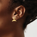 FJC Finejewelers 10 kt Yellow Gold Button 2-D Whale Tail Post Earrings 12 mm x 15 mm