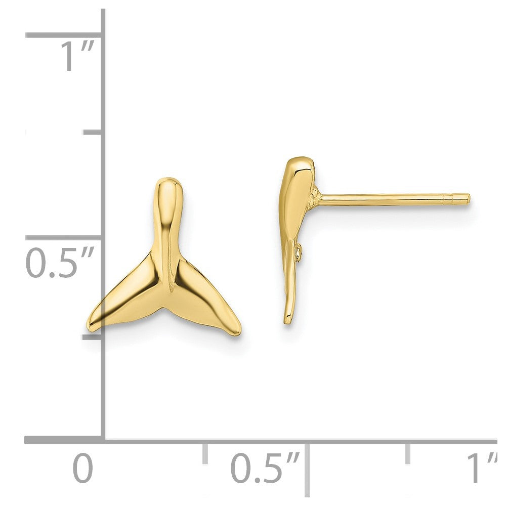 FJC Finejewelers 10 kt Yellow Gold Button Mini Whale Tail Post Earrings 9 mm x 9 mm
