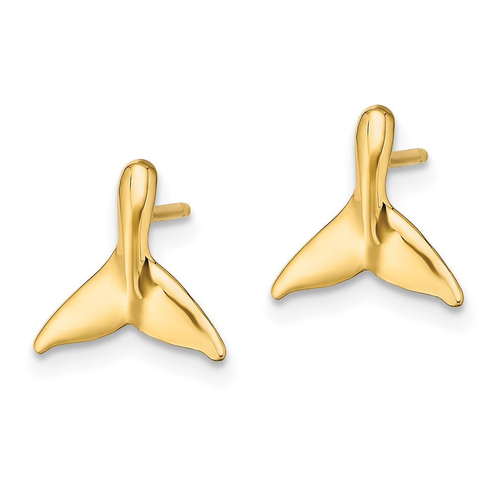 FJC Finejewelers 10 kt Yellow Gold Button Mini Whale Tail Post Earrings 9 mm x 9 mm