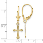 FJC Finejewelers 10 kt Yellow Gold Dangle Cross Leverback Earrings 29 mm x 9 mm