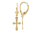 FJC Finejewelers 10 kt Yellow Gold Dangle Cross Leverback Earrings 29 mm x 9 mm