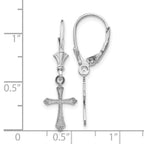 FJC Finejewelers 10 kt White Gold Drop and Dangle Cross Leverback Earrings 29.65 mm x 8.95 mm