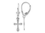 FJC Finejewelers 10 kt White Gold Drop and Dangle Cross Leverback Earrings 29.65 mm x 8.95 mm