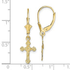 FJC Finejewelers 10 kt Yellow Gold Dangle Crucifix Leverback Earrings 30 mm x 9 mm