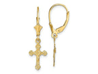 FJC Finejewelers 10 kt Yellow Gold Dangle Crucifix Leverback Earrings 30 mm x 9 mm