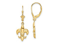 FJC Finejewelers 10 kt Yellow Gold Dangle Small Fleur-de-Lis Leverback Earrings 33 mm x 11 mm