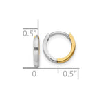 FJC Finejewelers 10 kt Two Tone Gold Two-tone 1.75mm Hinged Hoop Earrings 7 mm x 2 mm