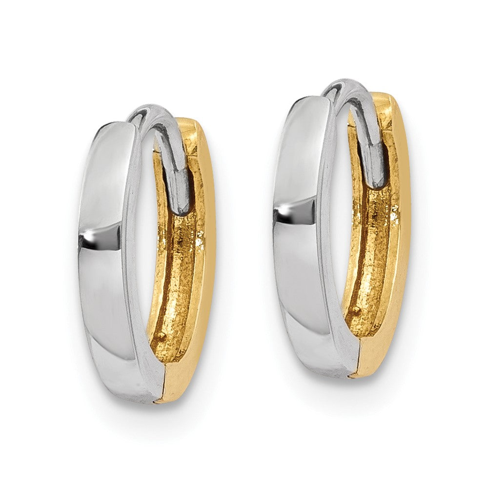 FJC Finejewelers 10 kt Two Tone Gold Two-tone 1.75mm Hinged Hoop Earrings 7 mm x 2 mm