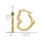 FJC Finejewelers 10 kt Yellow Gold Heart Shaped Hollow Hoop Earrings 16 mm x 13 mm