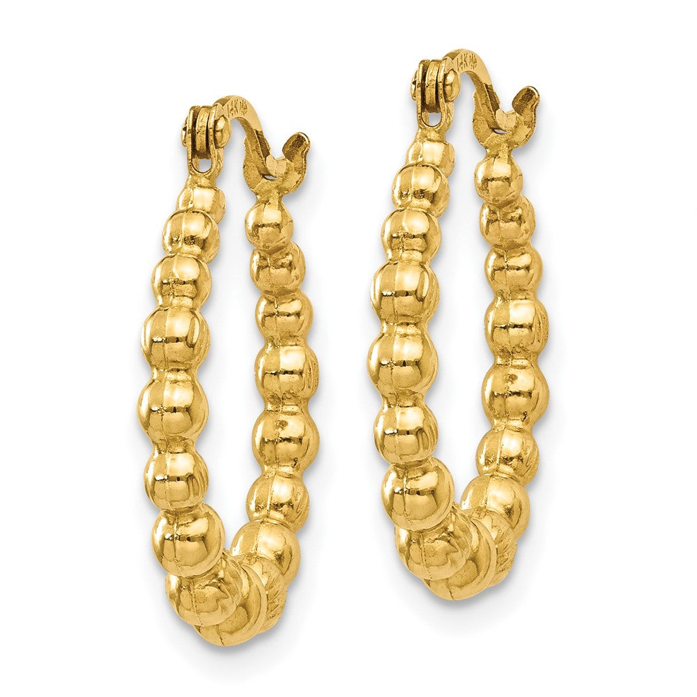 FJC Finejewelers 10 kt Yellow Gold Beaded Hoop Earrings 18 mm x 16 mm
