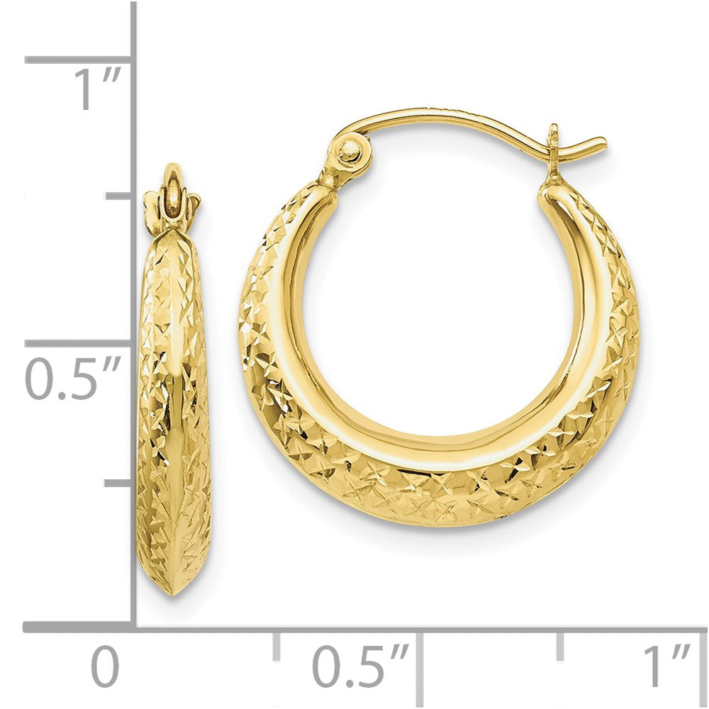 FJC Finejewelers 10 kt Yellow Gold Textured Hollow Hoop Earrings 19 mm x 18 mm