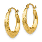 FJC Finejewelers 10 kt Yellow Gold Textured Hollow Hoop Earrings 19 mm x 18 mm
