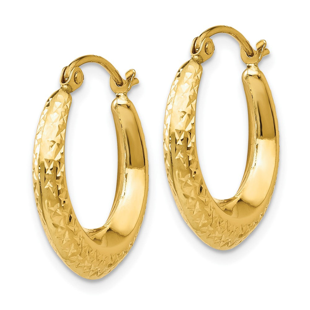 FJC Finejewelers 10 kt Yellow Gold Textured Hollow Hoop Earrings 19 mm x 18 mm