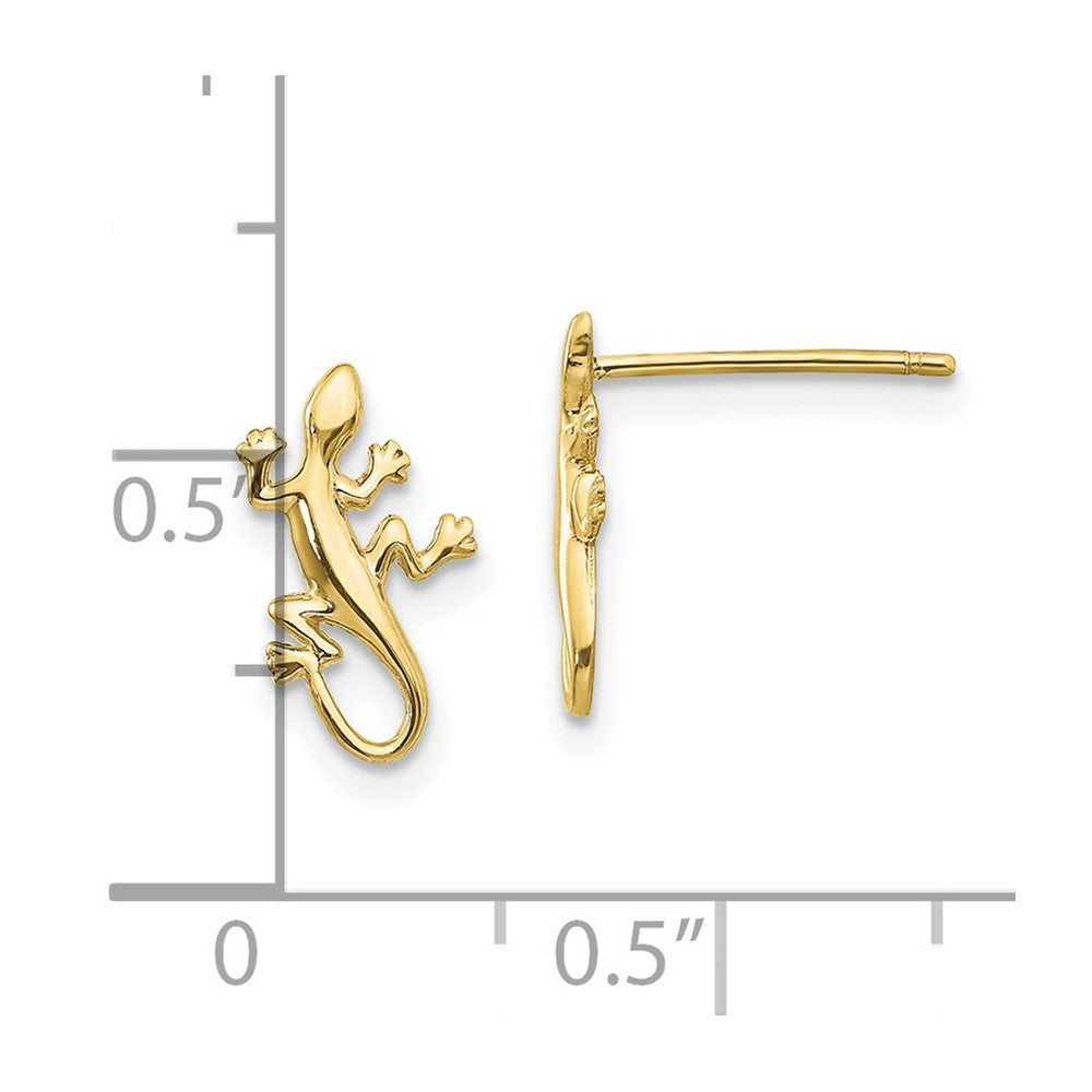 FJC Finejewelers 10 kt Yellow Gold Button Polished Gecko Post Earrings 12 mm x 8 mm