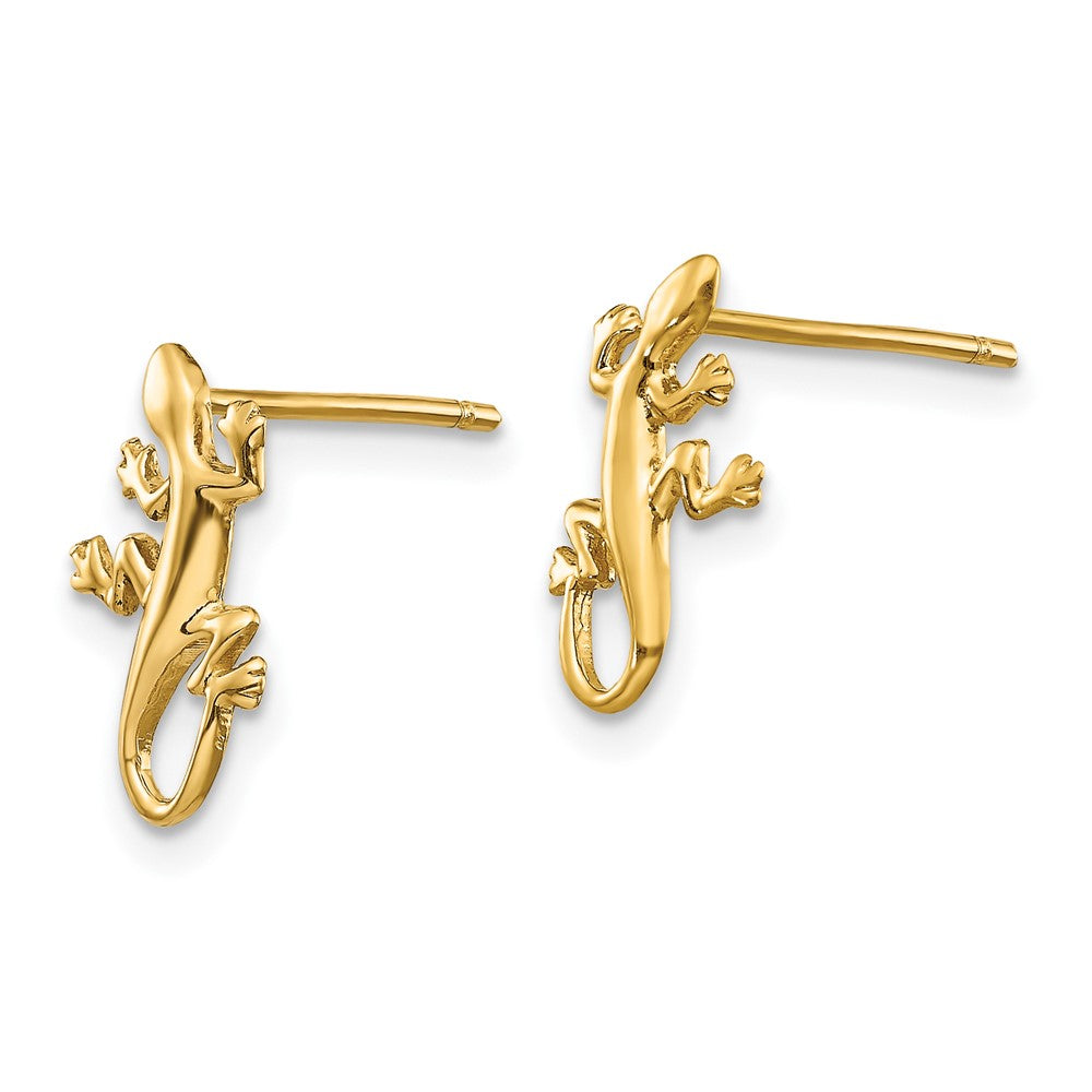 FJC Finejewelers 10 kt Yellow Gold Button Polished Gecko Post Earrings 12 mm x 8 mm