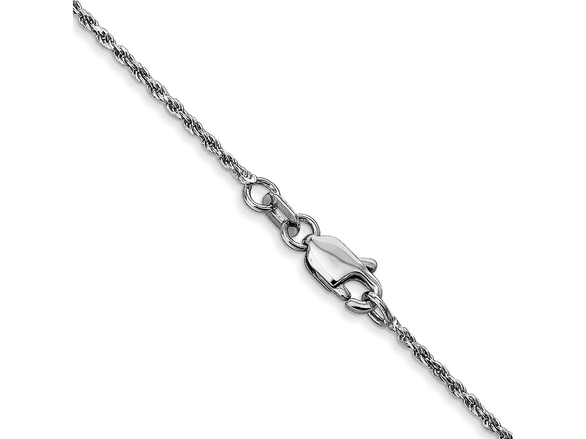 FJC Finejewelers 10 kt White Gold Bright Cut Rope Chain Lobster Clasp 22 Inches x 1.15 mm