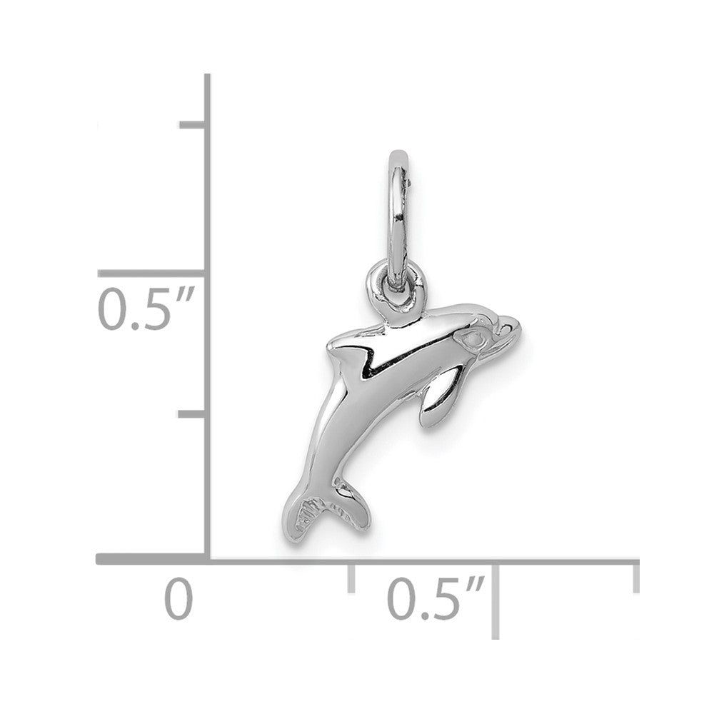FJC Finejewelers 10 kt White Gold Themed Dolphin Charm 15 mm x 13 mm
