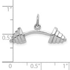 FJC Finejewelers 10 kt White Gold Themed Barbell Charm 14 mm x 27 mm