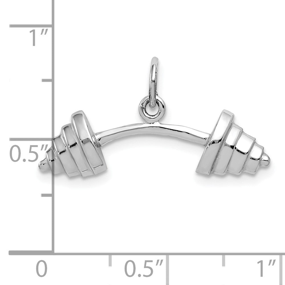 FJC Finejewelers 10 kt White Gold Themed Barbell Charm 14 mm x 27 mm