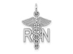 FJC Finejewelers 10 kt White Gold Themed Registered Nurse Charm 25 mm x 12 mm