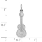 FJC Finejewelers 10 kt White Gold Themed Guitar Charm 27 mm x 9 mm