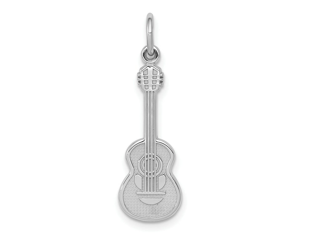 FJC Finejewelers 10 kt White Gold Themed Guitar Charm 27 mm x 9 mm