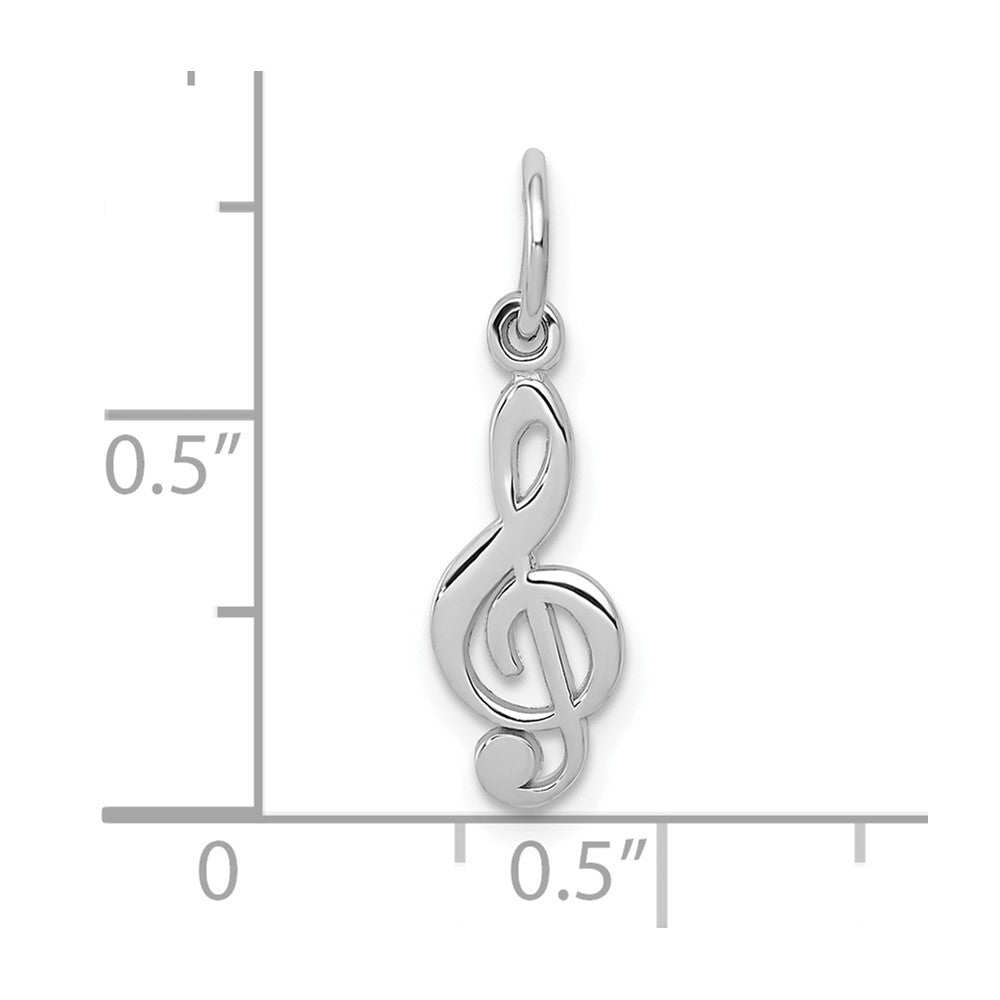 FJC Finejewelers 10 kt White Gold Themed Treble Clef Charm 20 mm x 5 mm