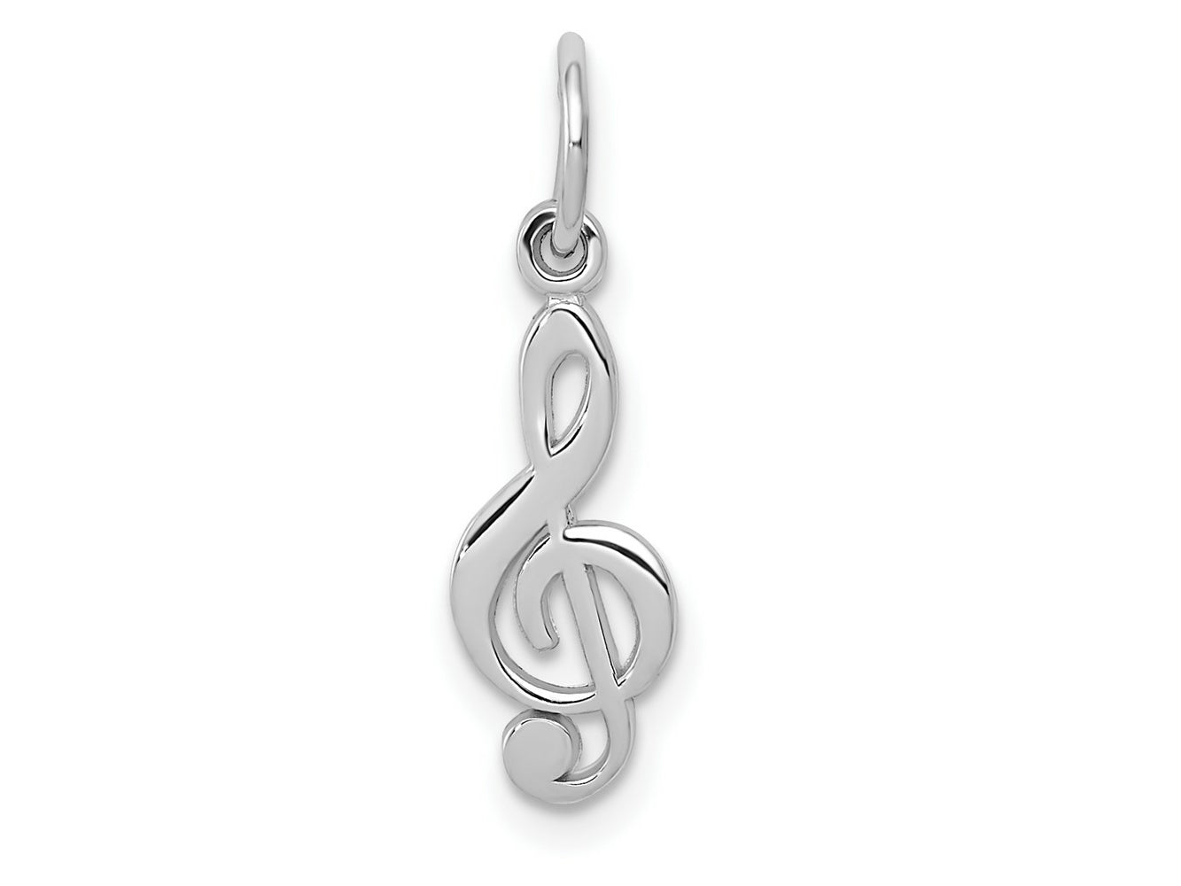 FJC Finejewelers 10 kt White Gold Themed Treble Clef Charm 20 mm x 5 mm