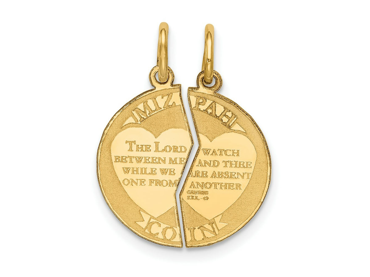 FJC Finejewelers 10 kt Yellow Gold Mizpah Charm 22 x 15 mm