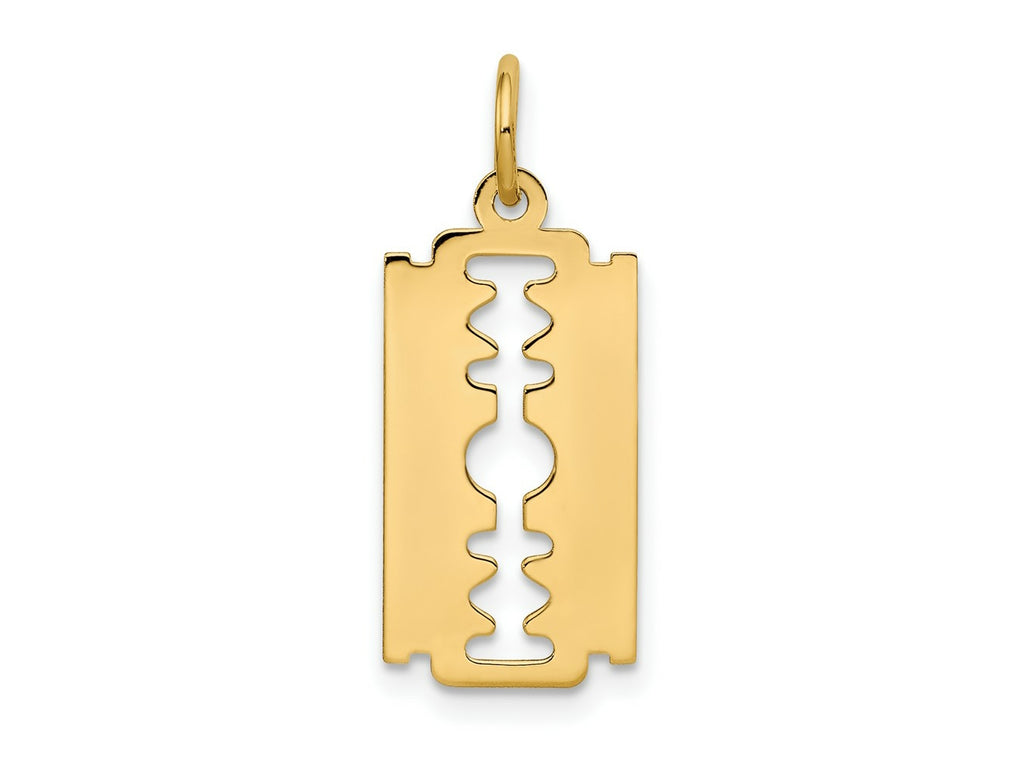 FJC Finejewelers 10 kt Yellow Gold Polished Razor Blade Charm 25 x 12 mm
