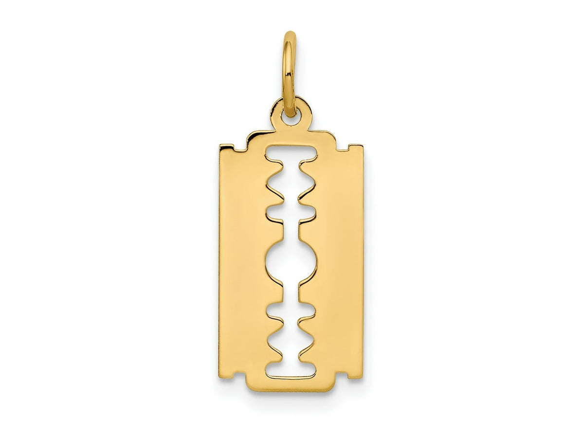 FJC Finejewelers 10 kt Yellow Gold Polished Razor Blade Charm 25 x 12 mm