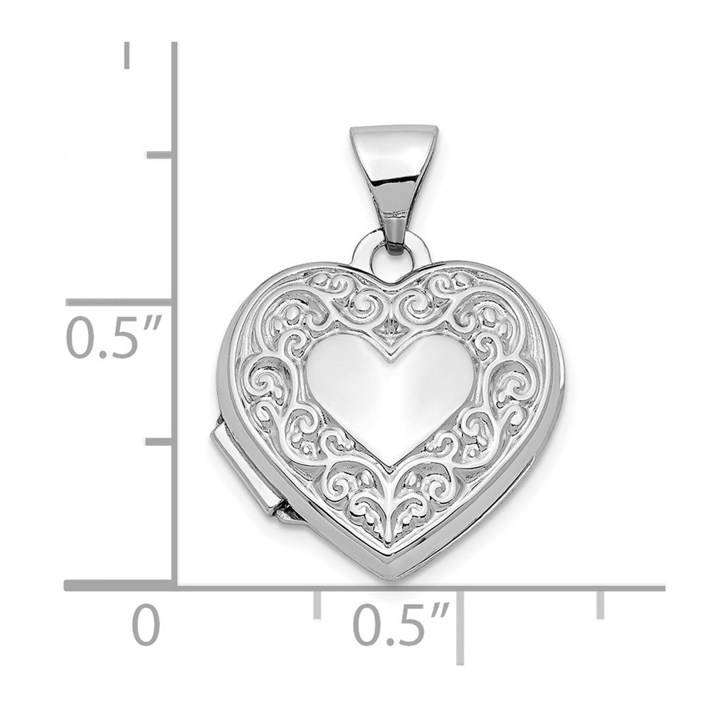FJC Finejewelers 10 kt White Gold Heart Locket 21 mm x 15.5 mm