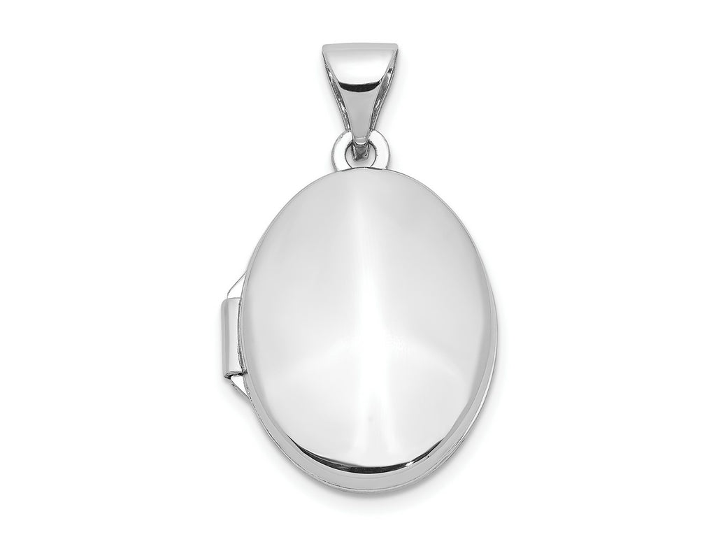 FJC Finejewelers 10 kt White Gold Polished Oval Locket 24.1 mm x 14.1 mm