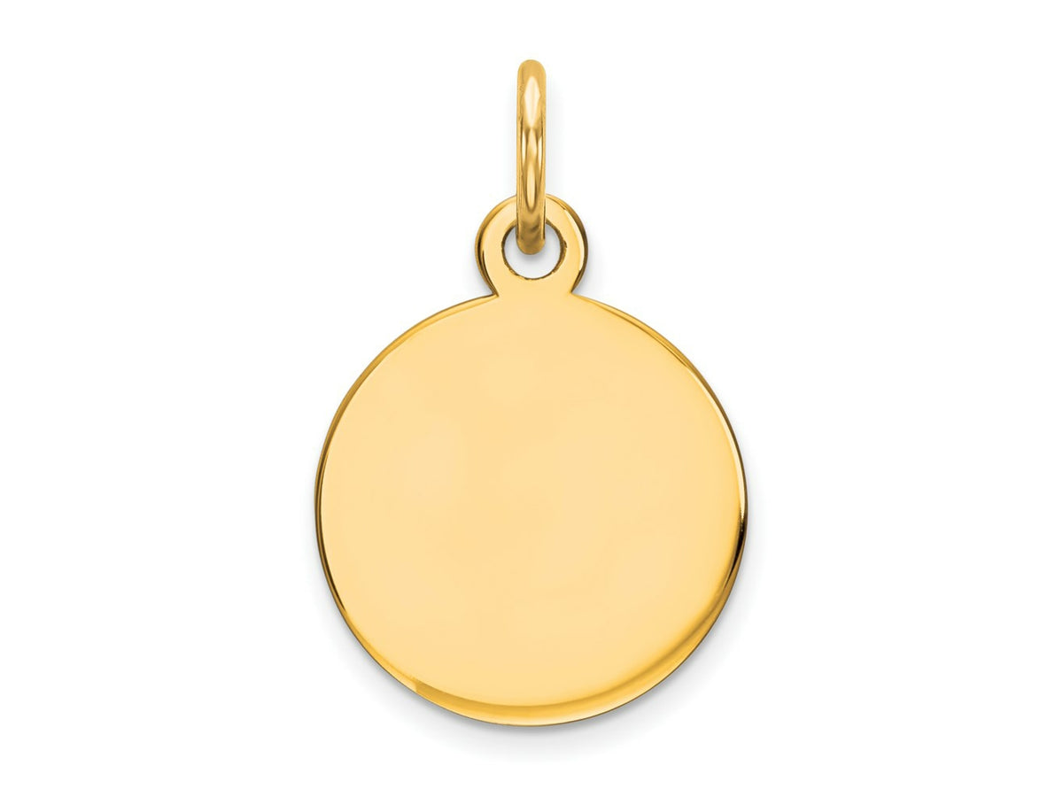 FJC Finejewelers 10 kt Yellow Gold Personalized Round Disc Charm 18 x 11 mm