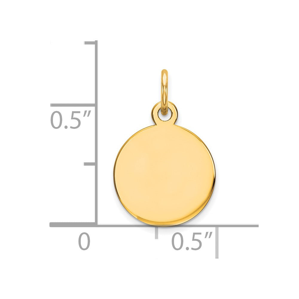 FJC Finejewelers 10 kt Yellow Gold Personalized Round Disc Charm 18 x 11 mm