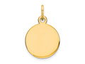 FJC Finejewelers 10 kt Yellow Gold Personalized Round Disc Charm 18 x 11 mm