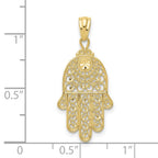 FJC Finejewelers 10 kt Yellow Gold Themed Hand of God Hamsa Charm 25 mm x 14 mm