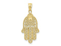 FJC Finejewelers 10 kt Yellow Gold Themed Hand of God Hamsa Charm 25 mm x 14 mm