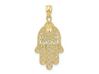 FJC Finejewelers 10 kt Yellow Gold Themed Hand of God Hamsa Charm 25 mm x 14 mm