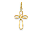 FJC Finejewelers 10 kt Yellow Gold Polished Cross Charm 23 x 11 mm