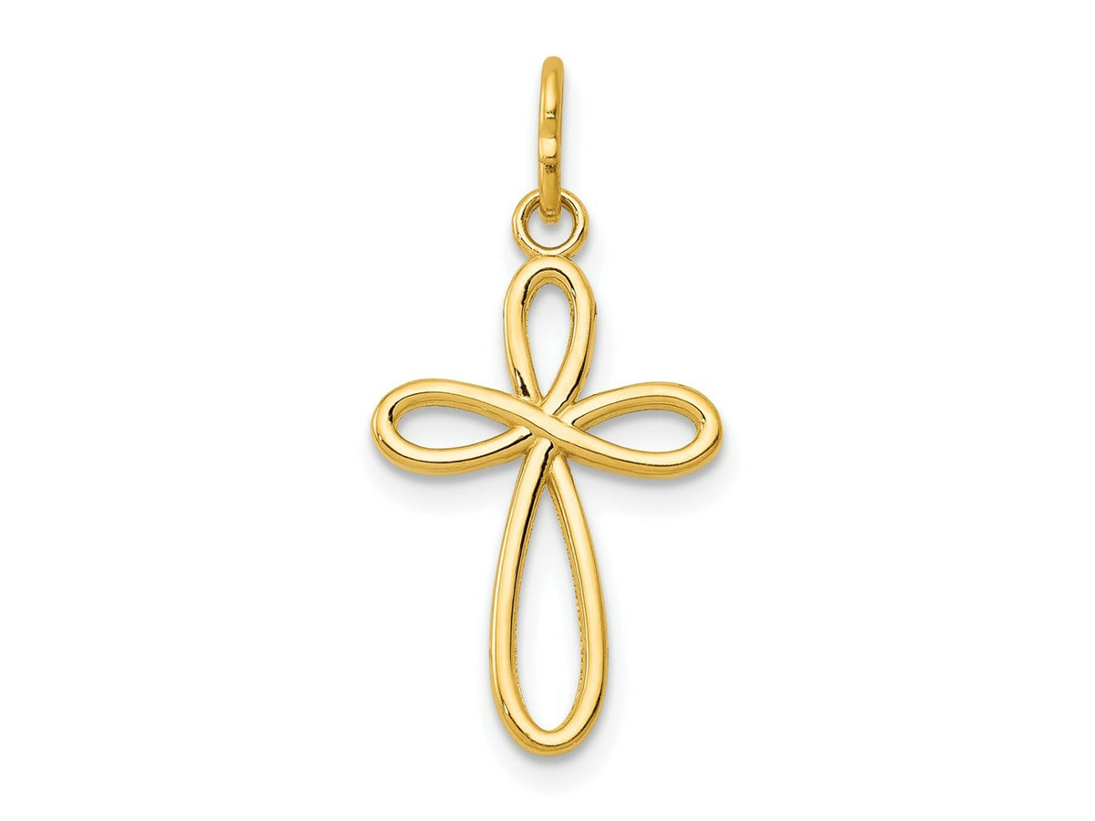 FJC Finejewelers 10 kt Yellow Gold Polished Cross Charm 23 x 11 mm
