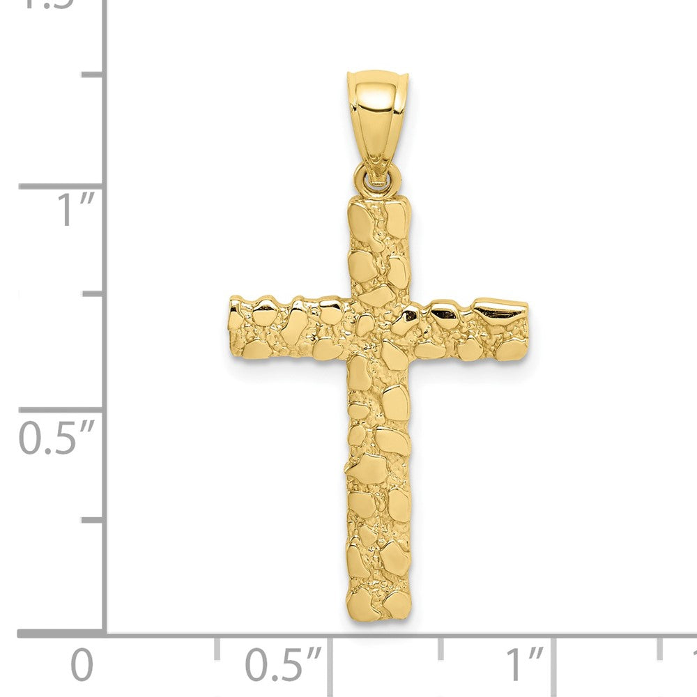 FJC Finejewelers 10 kt Yellow Gold Nugget Cross Charm