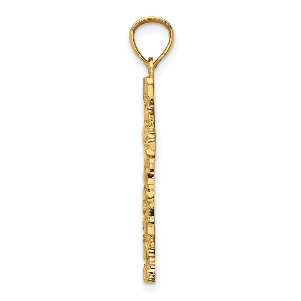 FJC Finejewelers 10 kt Yellow Gold Nugget Cross Charm