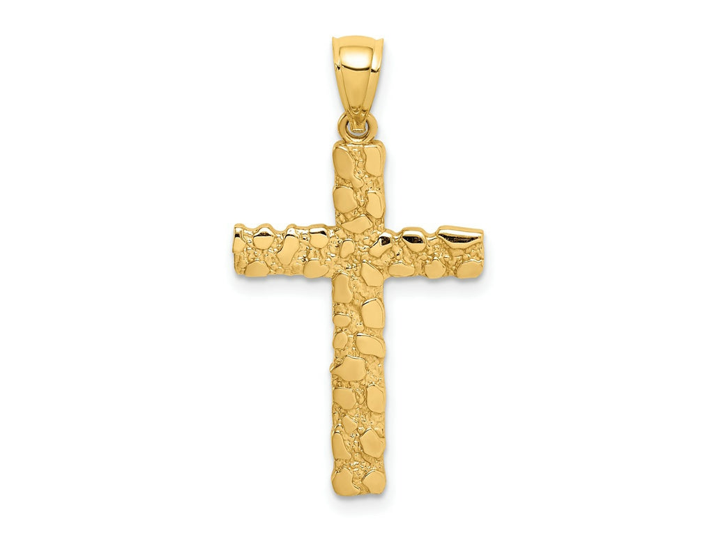 FJC Finejewelers 10 kt Yellow Gold Nugget Cross Charm