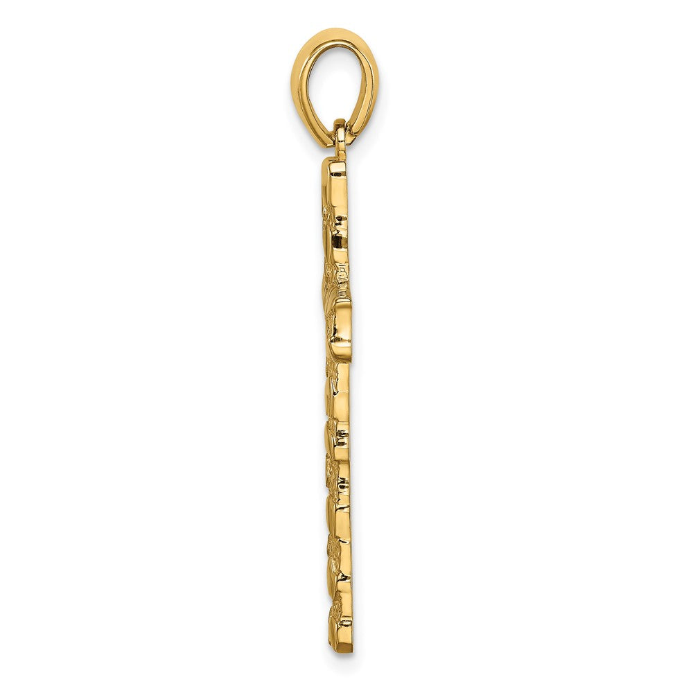 FJC Finejewelers 10 kt Yellow Gold Nugget Cross Charm